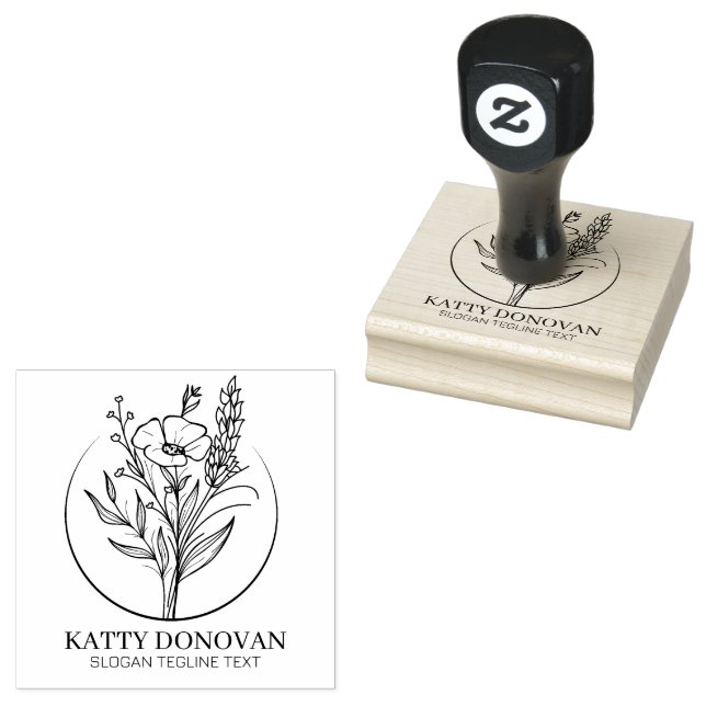 Gerahmte botanische Blume Blossom Benutzerdefinier Gummistempel (Stempel)