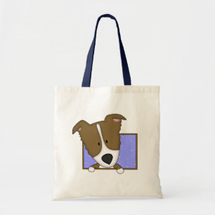 Gerahmte Cartoon-Brown-Grenzcollie-Tasche Tragetasche