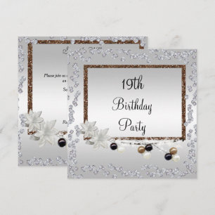 Gerahmte Eleganz 19. Geburtstag Einladung