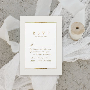 Gerahmte Eleganz Einfache Moderne Hochzeit RSVP Karte