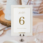 Gerahmte Eleganz Einfache Moderne Hochzeit Tischnummer<br><div class="desc">Elegante,  moderne Imitate goldener Rahmen mit stilvollen Skript- und Serif-Schriftart-Inhalt auf Elfenbeinhintergrund,  einfach und raffiniert. Große Hochzeitskarten für moderne klassische Hochzeit,  luxuriöse Vintage Hochzeit und einfache formelle Hochzeit. Sehen Sie sich alle passenden Stücke in der Sammlung an.</div>