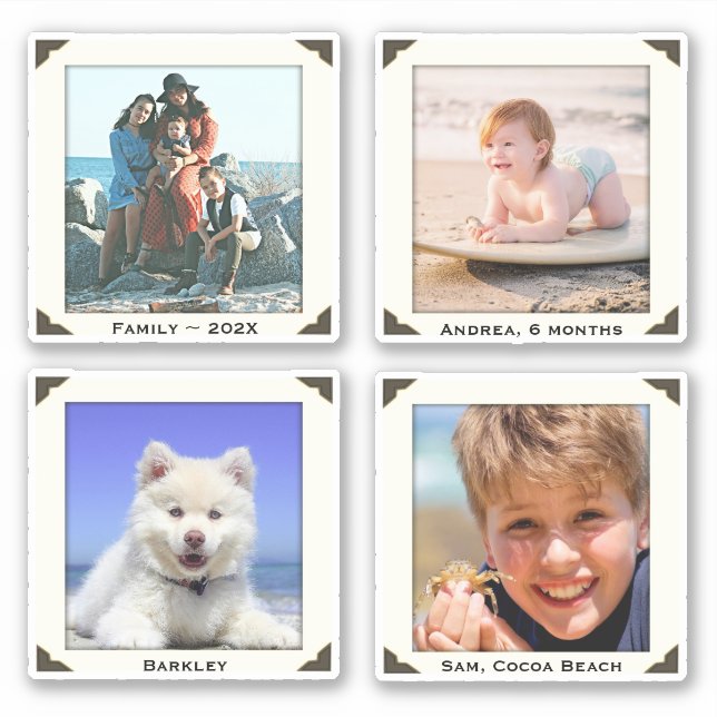 Gerahmte Foto-Sticker-Formen Portrait Collage Aufkleber (Vorderseite)