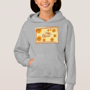 Gerahmte Grußkarte Happy Halloween Typografie Hoodie