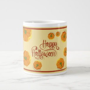 Gerahmte Grußkarte Happy Halloween Typografie Jumbo-Tasse