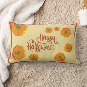 Gerahmte Grußkarte Happy Halloween Typografie Lendenkissen
