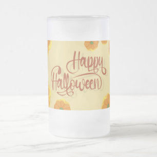 Gerahmte Grußkarte Happy Halloween Typografie Mattglas Bierglas