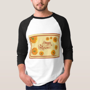 Gerahmte Grußkarte Happy Halloween Typografie T- T-Shirt