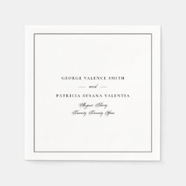 Gerahmte Hochzeit in Schwarz/Weiß-Klassik Serviette