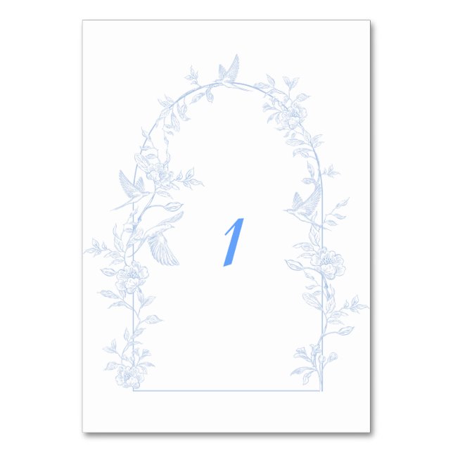 Gerahmte Hochzeit mit Blumen Tischnummer (Vorderseite)