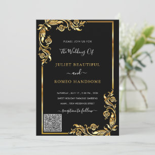 Gerahmte Hochzeitseinladung mit QR-Code