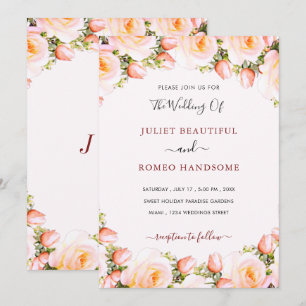 Gerahmte Hochzeitseinladung von White Roses