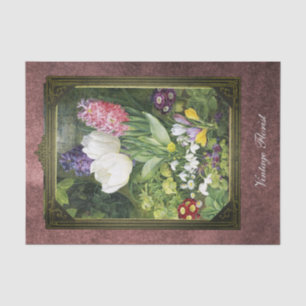 Gerahmte holländische Frühlingsblumen Botanisch au Seidenpapier