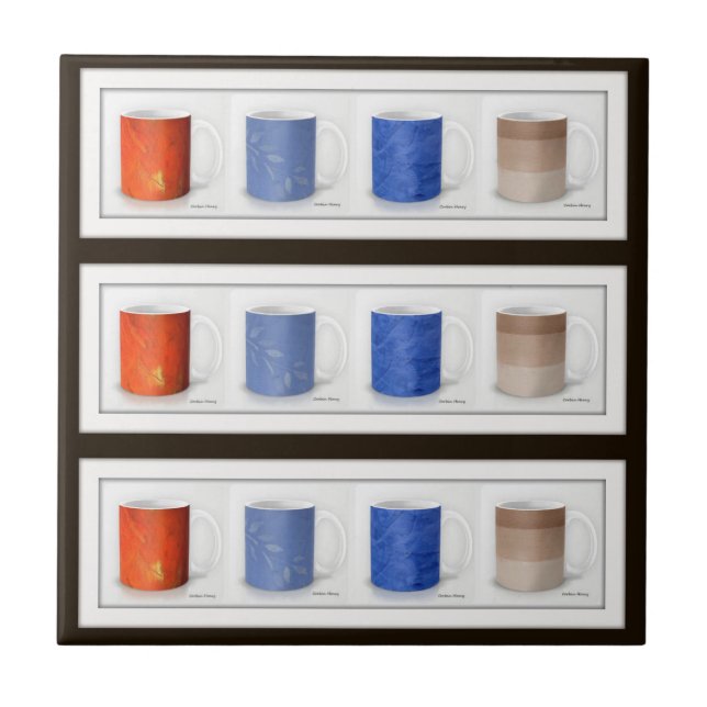Gerahmte Kaffeebecher Fliese (Vorderseite)