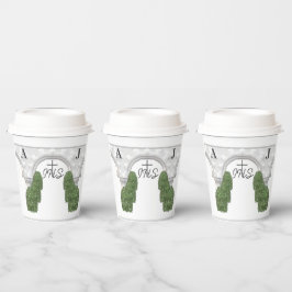 Gerahmte katholische Bibelverse als angesprochen Pappbecher