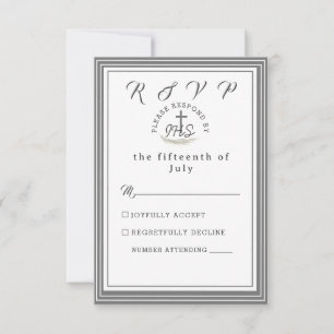 Gerahmte katholische Bibelverse Hochzeit RSVP-Kart RSVP Karte
