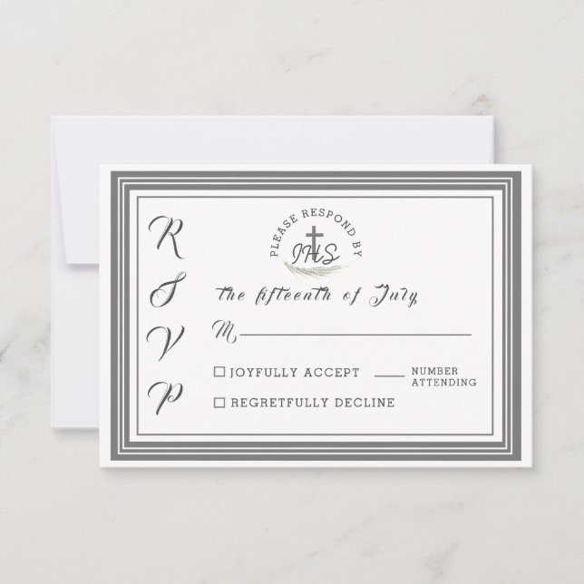 Gerahmte katholische Bibelverse Hochzeit RSVP-Kart RSVP Karte (Vorderseite)