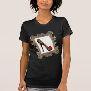 Gerahmte Leopard-Stilett-Pumpe T-Shirt