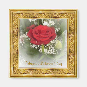 Gerahmte Rote Rose Magnet