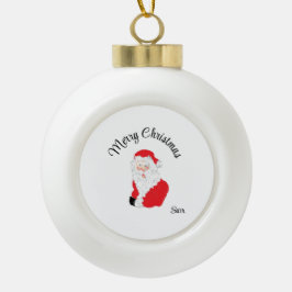 Gerahmte Schneeflocke : Der Weihnachtsmann Keramik Kugel-Ornament