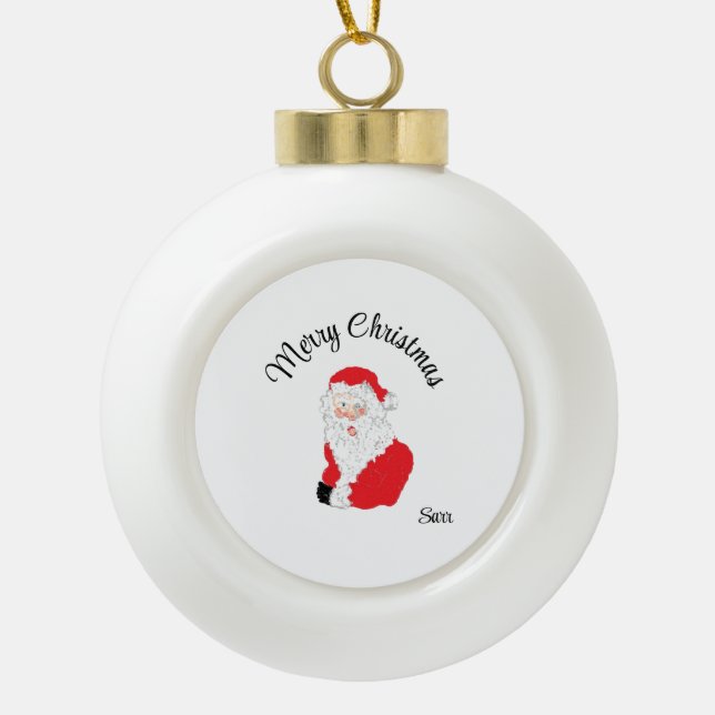 Gerahmte Schneeflocke : Der Weihnachtsmann Keramik Kugel-Ornament (Vorderseite)