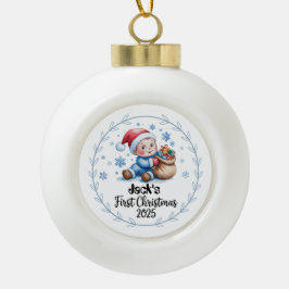 Gerahmte Schneeflocke Keramik Kugel-Ornament