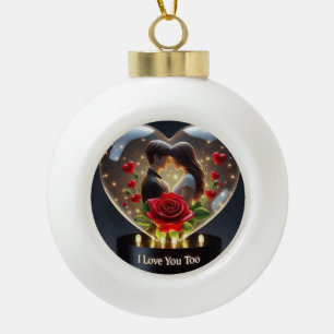 Gerahmte Schneeflocke Keramik Kugel-Ornament