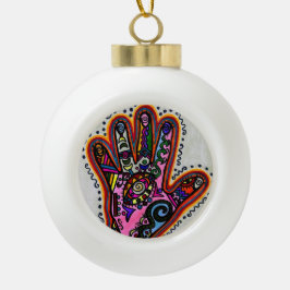 Gerahmte Schneeflocke Keramik Kugel-Ornament