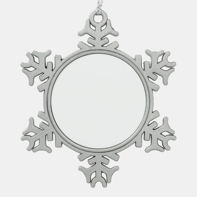 Gerahmte Schneeflocke Schneeflocken Zinn-Ornament (Vorderseite)