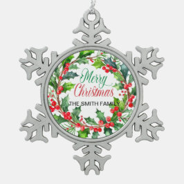 Gerahmte Schneeflocke Schneeflocken Zinn-Ornament