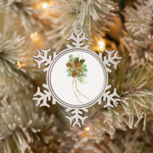 Gerahmte Schneeflocke Schneeflocken Zinn-Ornament