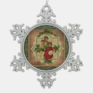 Gerahmte Schneeflocke Schneeflocken Zinn-Ornament