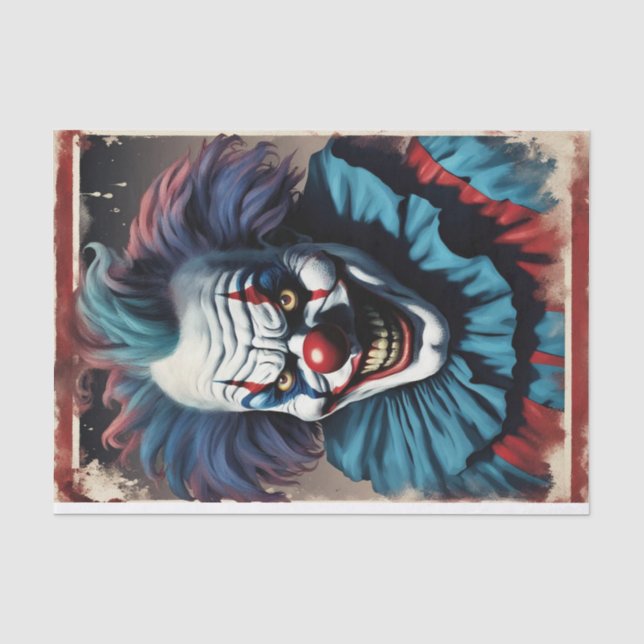 Gerahmte Spooky Horror Halloween Clowntszunge Seidenpapier (Vorderseite)
