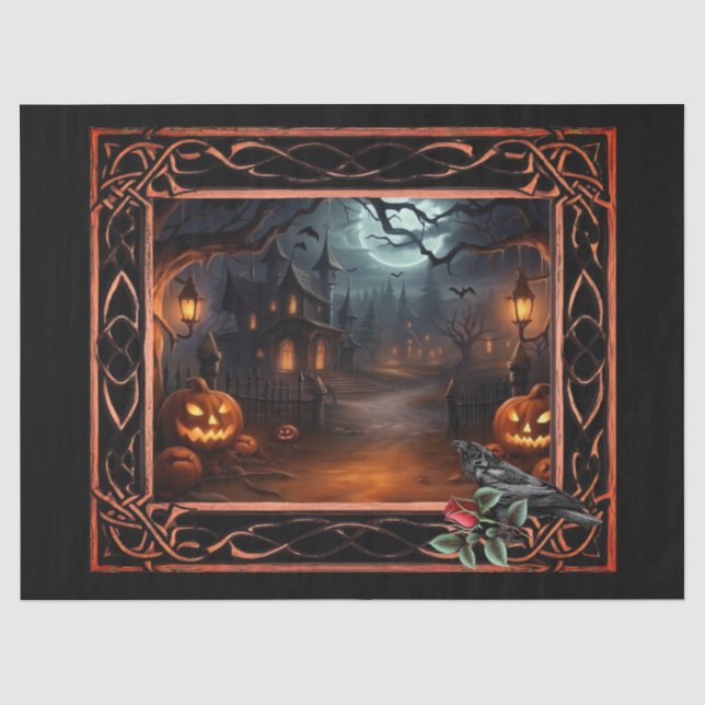 Gerahmte Spott Halloween-Dekoupage Seidenpapier (Vorderseite)