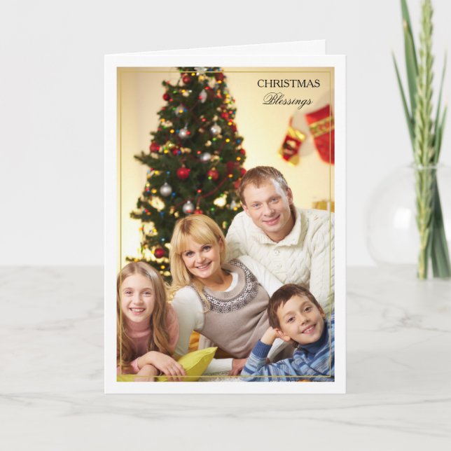 Gerahmte Weihnachtssegmente Vertikale Fotokarte Feiertagskarte (Vorderseite)
