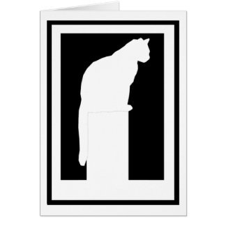 Gerahmte weiße Silhouette-Katze