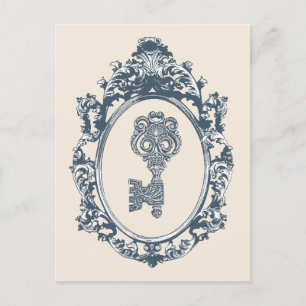 Gerahmter Antiquitätenschlüssel Postkarte