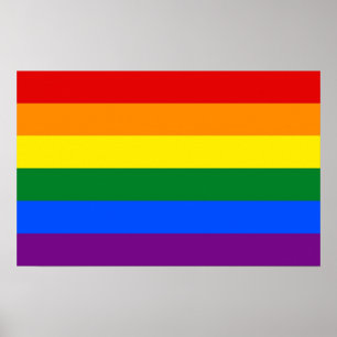 Gerahmter Ausdruck mit LGBT-Flag mit Rainbow-Techn Poster