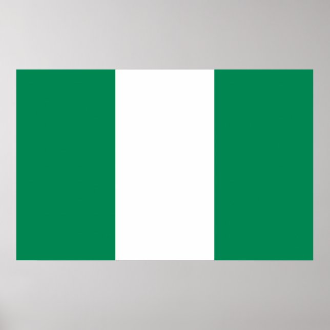 Gerahmter Ausdruck mit nigerianischer Flagge Poster (Vorne)