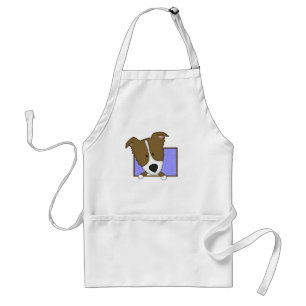 Gerahmter Cartoon-Brown-Grenzcollie Schürze
