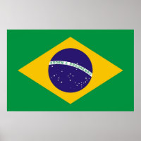 Gerahmter Druck mit brasilianischer Flagge