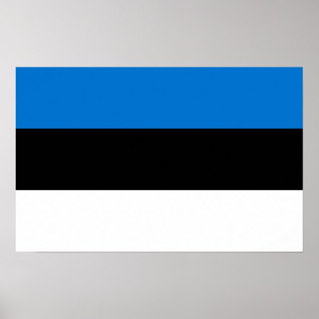 Gerahmter Druck mit der Flagge Estlands Poster (Vorne)
