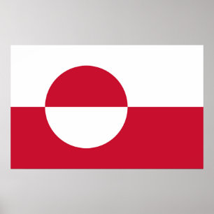 Gerahmter Druck mit der Flagge Grönlands Poster