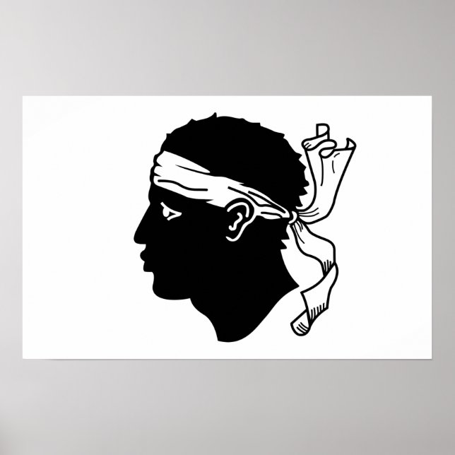 Gerahmter Druck mit der Flagge Korsikas, Frankreic Poster (Vorne)