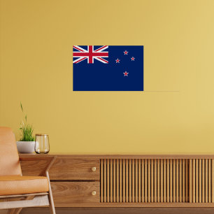 Gerahmter Druck mit der Flagge Neuseelands Poster