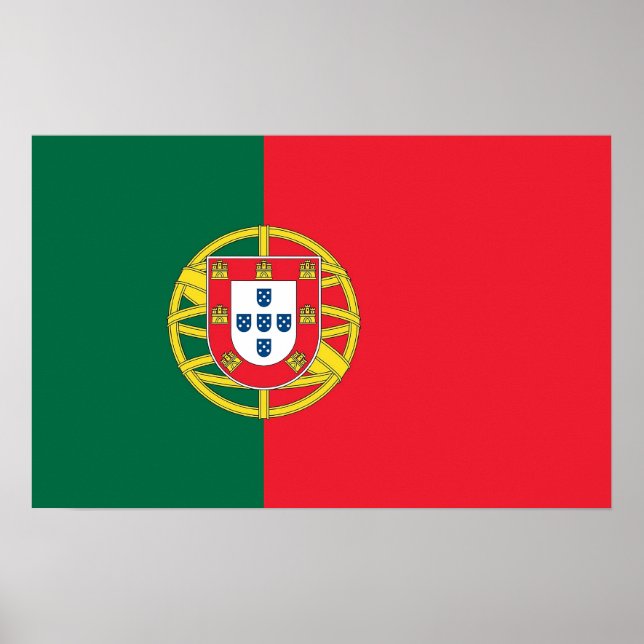 Gerahmter Druck mit der Flagge Portugals Poster (Vorne)