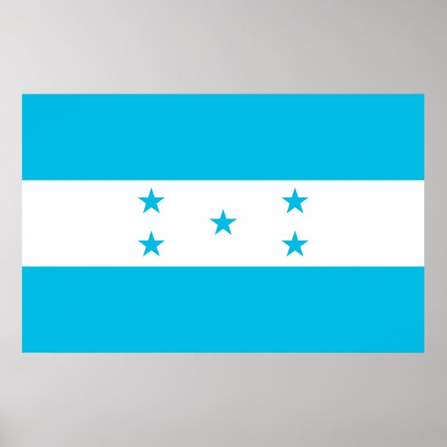 Gerahmter Druck mit der Flagge von Honduras Poster (Vorne)