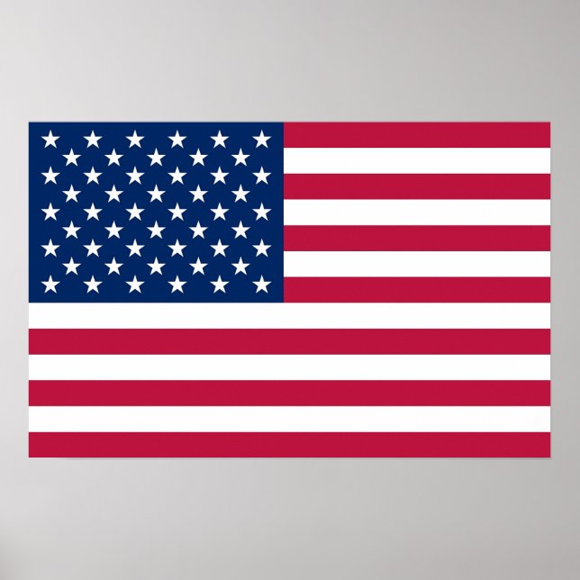 Gerahmter Druck mit Fahne aus den USA Poster (Vorne)
