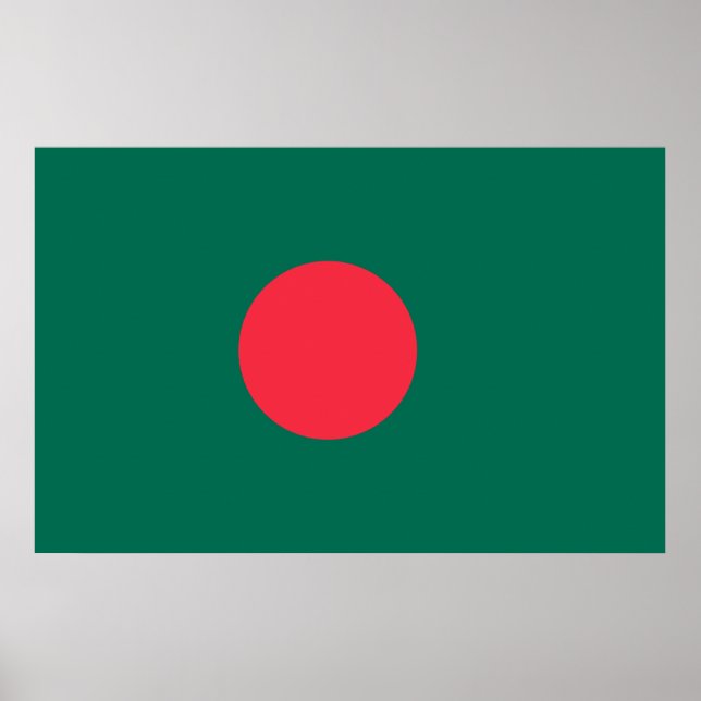 Gerahmter Druck mit Fahne in Bangladesch Poster (Vorne)