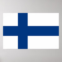Gerahmter Druck mit finnischer Flagge