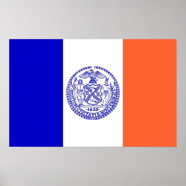 Gerahmter Druck mit Flag of New York, USA. Poster (Vorne)